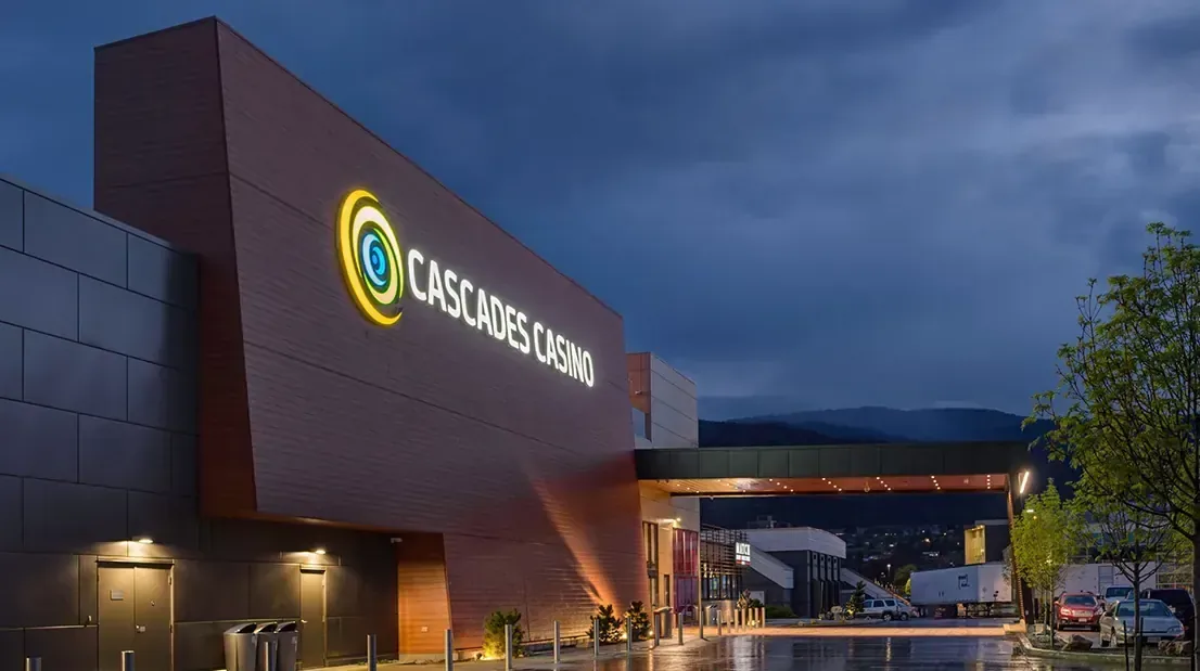Urban casino-hotel exterior at Cascades Casino, Langley